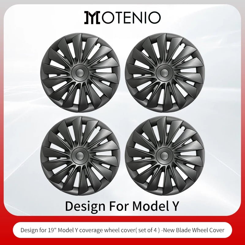 4PCS for Model Y2020 - 2024 Vehicle Full Coverage New Blade Wheel Cover Cap 19 Inches Hubcaps Automobile Accessories for Tesla - All in 1