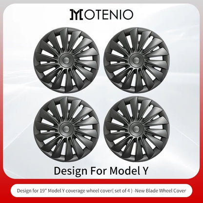 4PCS for Model Y2020 - 2024 Vehicle Full Coverage New Blade Wheel Cover Cap 19 Inches Hubcaps Automobile Accessories for Tesla - All in 1