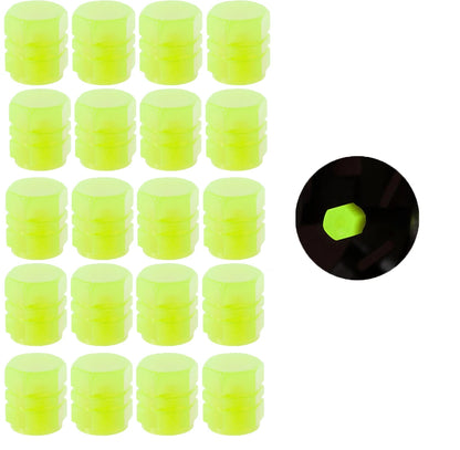Glow Valve Cap Yellow Green Luminous Tire Valve Cap Car Motorcycle Bike Wheel Hub Glowing Dustproof Tyre Rim Decorative Cover