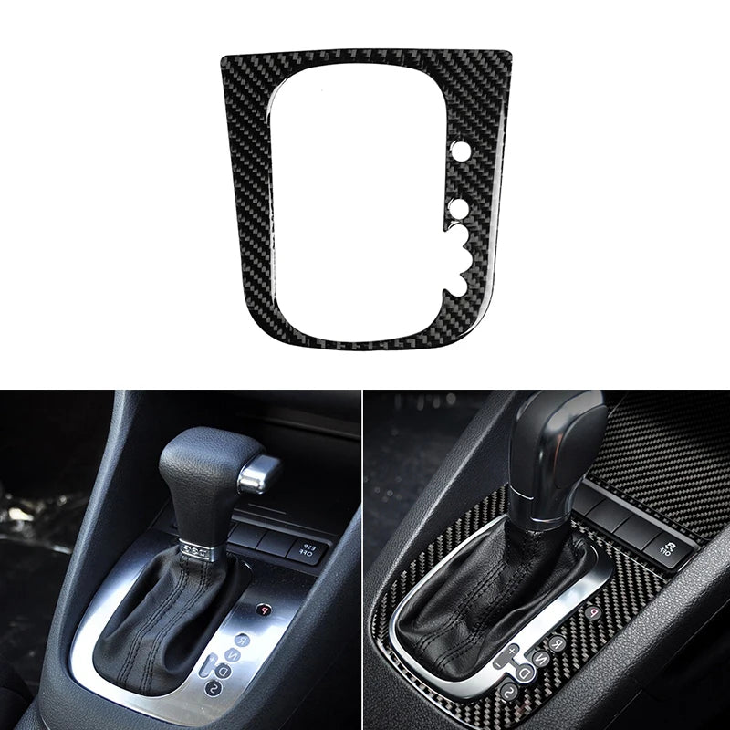 For VW Golf 6 MK6 Car Carbon Fiber Center Control Panel Air Vent Gear Shift Frame Headlight Switch Ashtray Box Cover Inner Trim