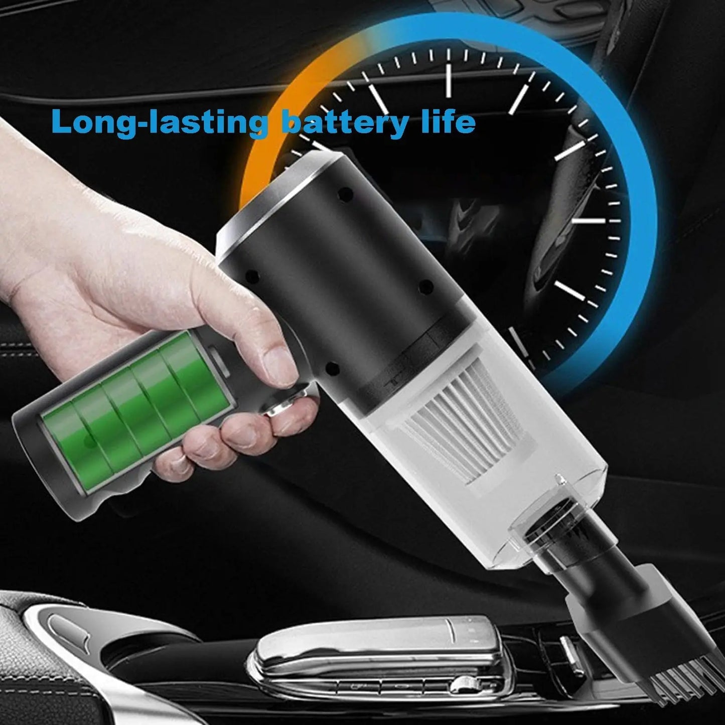 1Pcs Cordless Vacuum Cleaner for Home and Car, 120 Watt Powerful Suction Cordless Handheld Car Vacuum Cleaner, Black - All in One