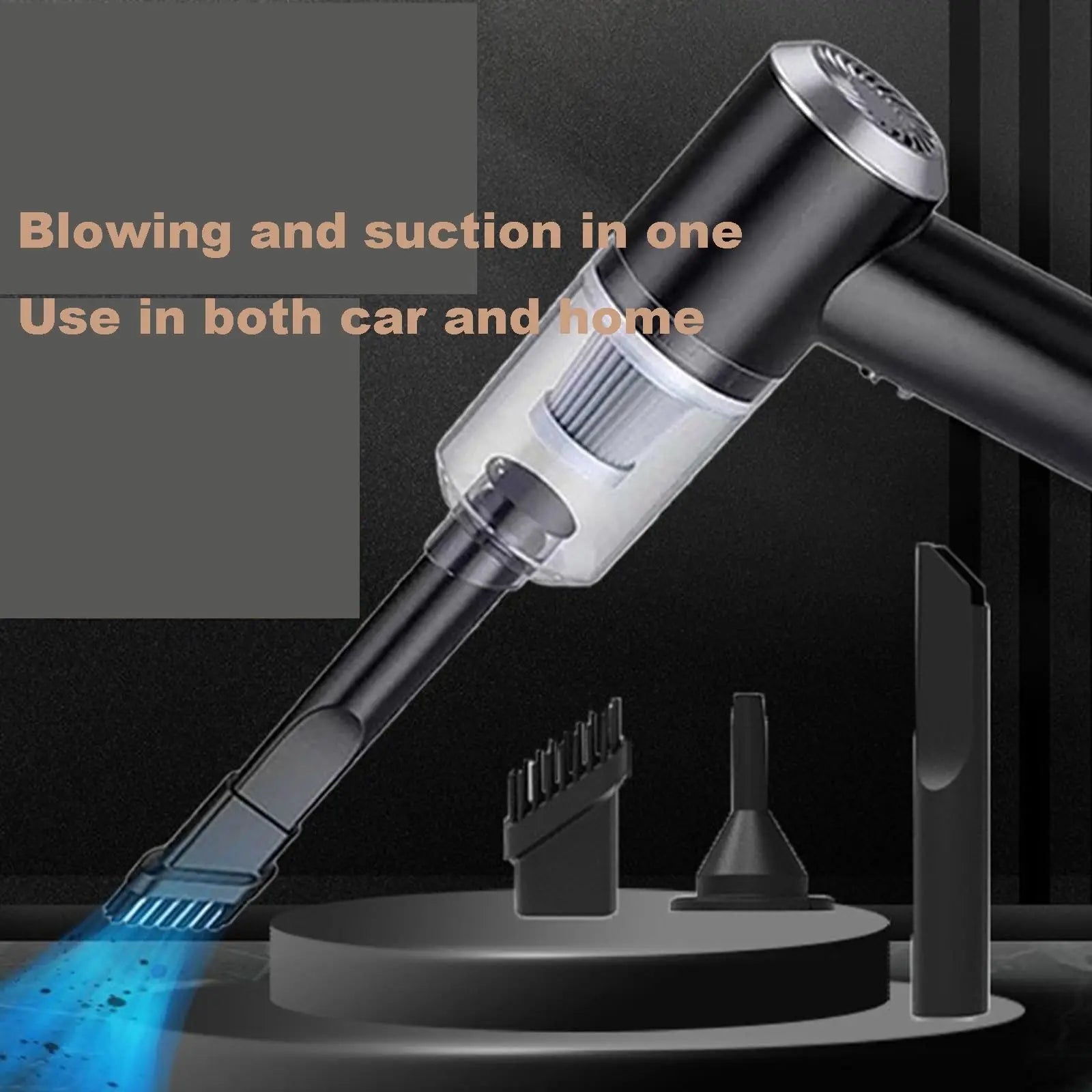 1Pcs Cordless Vacuum Cleaner for Home and Car, 120 Watt Powerful Suction Cordless Handheld Car Vacuum Cleaner, Black - All in One