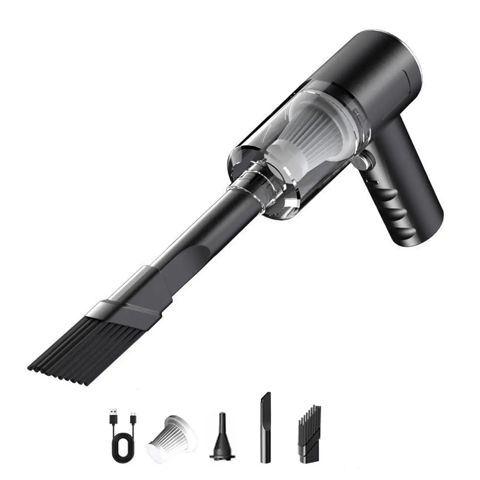 1Pcs Cordless Vacuum Cleaner for Home and Car, 120 Watt Powerful Suction Cordless Handheld Car Vacuum Cleaner, Black - All in One