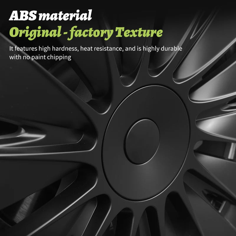 4PCS for Model Y 2020 - 2024 Vehicle Full Coverage Blade Wheel Cover Cap 19 Inch Hubcaps Replacement Accessories Design for Tesla - All in 1