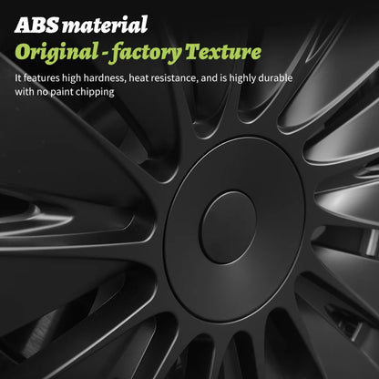 4PCS for Model Y 2020 - 2024 Vehicle Full Coverage Blade Wheel Cover Cap 19 Inch Hubcaps Replacement Accessories Design for Tesla - All in 1