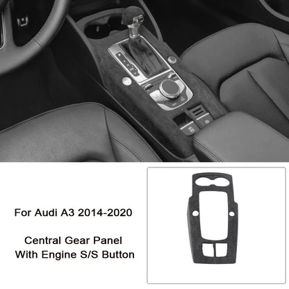 For Audi A3 A3L S3 2014 2015 2016 2017 2018 2019 2020 Alcantara Overlay Cover Car Gearshift Panel Armrest Box Frame Shell - All in One