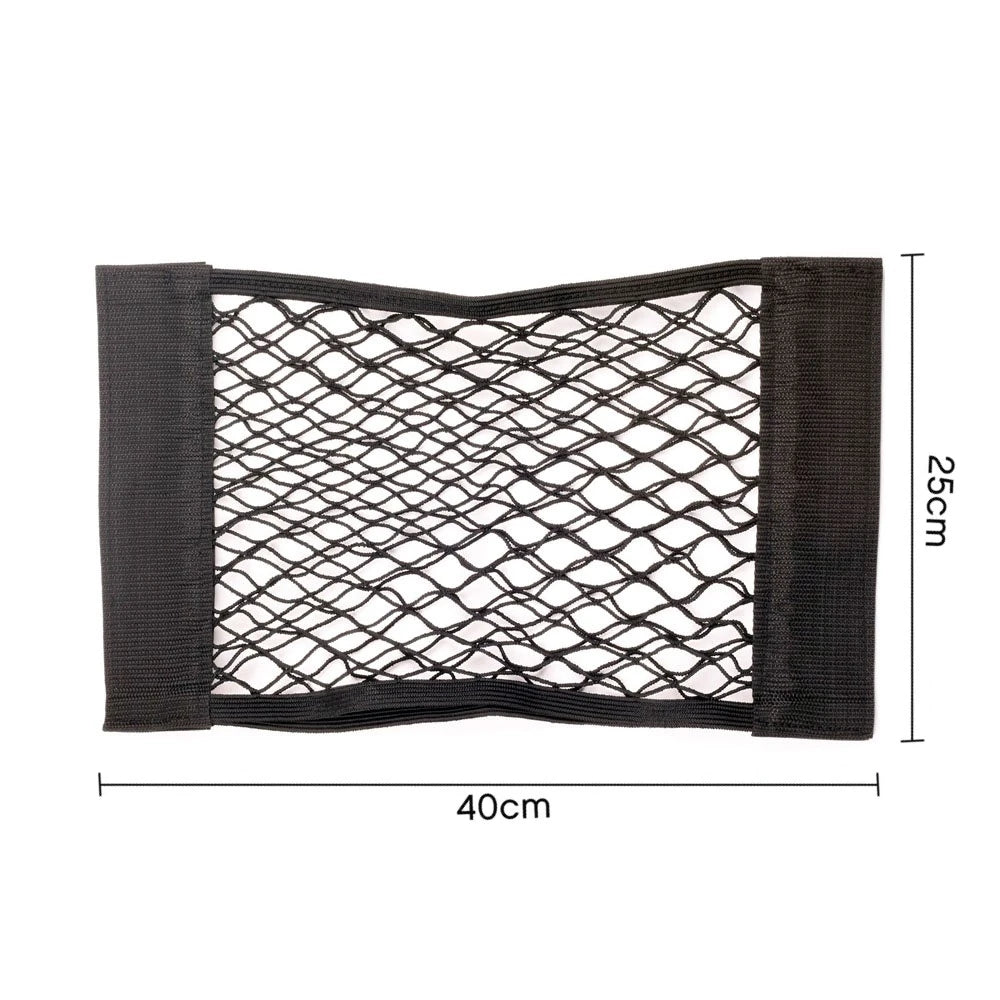 Car Back Rear Mesh Trunk Seat Elastic String Net Magic Sticker Universal Storage Bag Pocket Cage Auto Organizer Seat Back Bag - All in One
