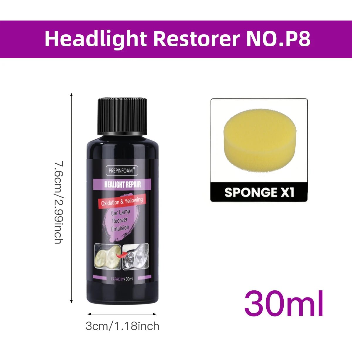 Car Headlight Restoration Polishing Kits Headlamp Repair Cleaning Paste Remove Oxidation Headlight Polish Liquid - All in 1