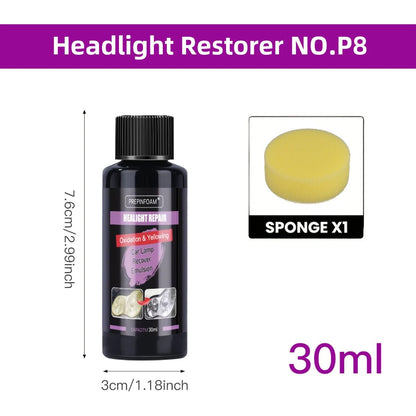 Car Headlight Restoration Polishing Kits Headlamp Repair Cleaning Paste Remove Oxidation Headlight Polish Liquid - All in 1