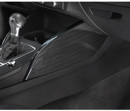 For Audi A3 2014-2020 Carbon Fibre Interior Decorative Mouldings Gear Lever Collar Console Dashboard Armrest Cover Pad Shell
