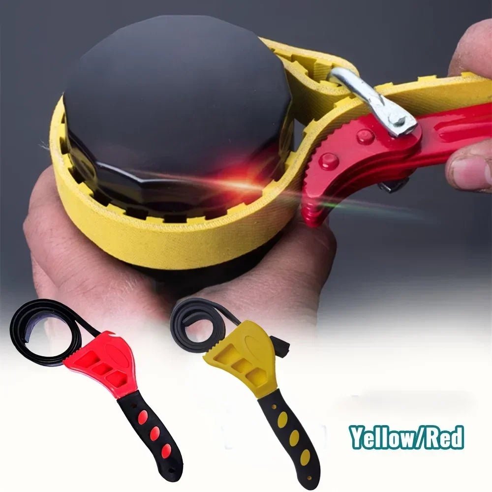6/8 Inch Belt Wrench Oil Filter Remover Adjustable Chain Strap Spanner Vehicle Maintenance Tool Disassembly Oil Filter Extractor - All in 1