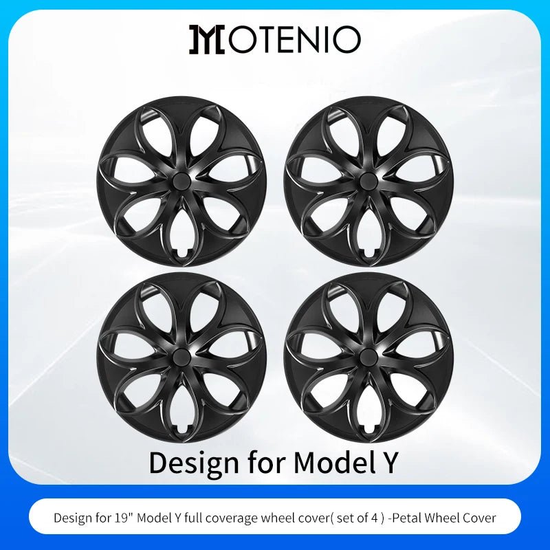 4PCS for Model Y 2020 - 2024 Vehicle Full Coverage Blade Wheel Cover Cap 19 Inch Hubcaps Replacement Accessories Design for Tesla - All in One