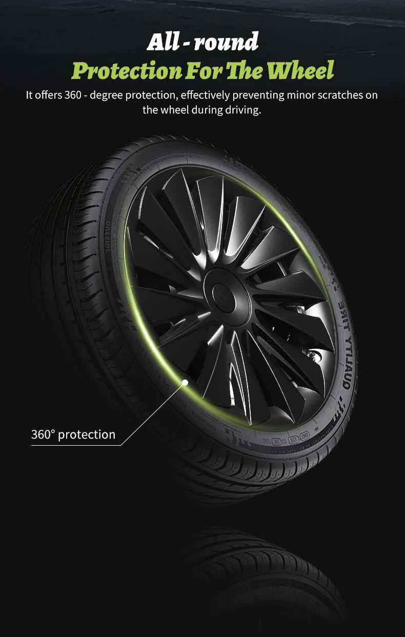 4PCS for Model Y2020 - 2024 Vehicle Full Coverage New Blade Wheel Cover Cap 19 Inches Hubcaps Automobile Accessories for Tesla - All in One