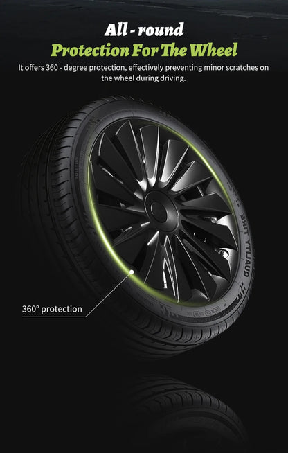 4PCS for Model Y2020 - 2024 Vehicle Full Coverage New Blade Wheel Cover Cap 19 Inches Hubcaps Automobile Accessories for Tesla - All in One