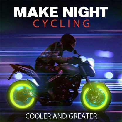 Glow Valve Cap Yellow Green Luminous Tire Valve Cap Car Motorcycle Bike Wheel Hub Glowing Dustproof Tyre Rim Decorative Cover - All in 1