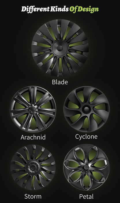 4PCS for Model Y 2020 - 2024 Vehicle Full Coverage Blade Wheel Cover Cap 19 Inch Hubcaps Replacement Accessories Design for Tesla - All in 1