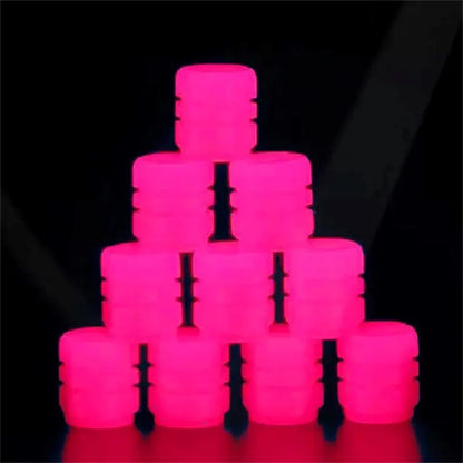 4/20PCS Luminous Tire Valve Caps Motorcycle Bike Wheel Nozzle Dustproof Tyre Valve Stem Fluorescent Night Glowing Car Decor