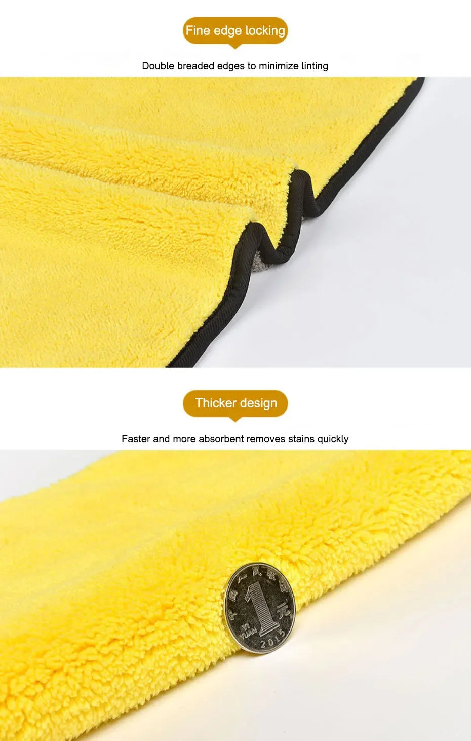 Microfiber Car Washing Towel 400GSM Double-Sided Coral Velvet Clean Towels High Water Absorption Car Wash Drying Cloth