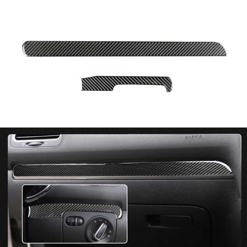 For VW Golf 6 MK6 Car Carbon Fiber Center Control Panel Air Vent Gear Shift Frame Headlight Switch Ashtray Box Cover Inner Trim