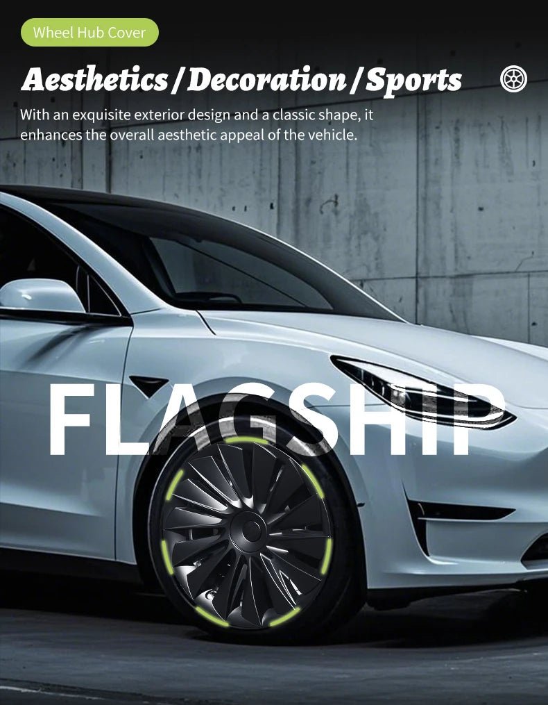 4PCS for Model Y2020 - 2024 Vehicle Full Coverage New Blade Wheel Cover Cap 19 Inches Hubcaps Automobile Accessories for Tesla - All in One