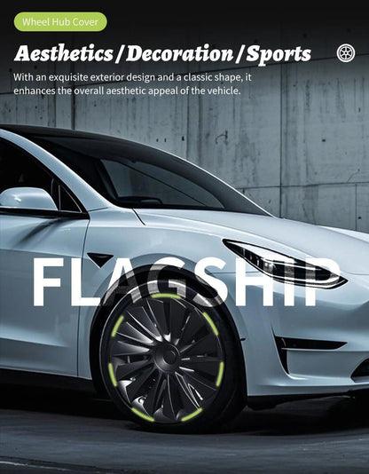 4PCS for Model Y2020 - 2024 Vehicle Full Coverage New Blade Wheel Cover Cap 19 Inches Hubcaps Automobile Accessories for Tesla - All in One