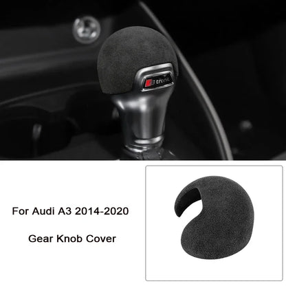 For Audi A3 A3L S3 2014 2015 2016 2017 2018 2019 2020 Alcantara Overlay Cover Car Gearshift Panel Armrest Box Frame Shell - All in One