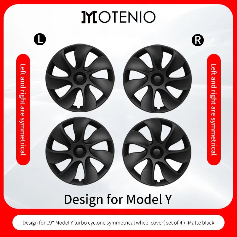 4PCS for Model Y 2020 - 2024 Vehicle Full Coverage Blade Wheel Cover Cap 19 Inch Hubcaps Replacement Accessories Design for Tesla - All in One