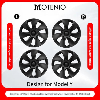 4PCS for Model Y 2020 - 2024 Vehicle Full Coverage Blade Wheel Cover Cap 19 Inch Hubcaps Replacement Accessories Design for Tesla - All in One