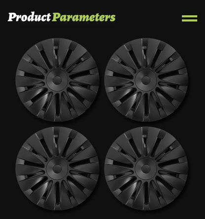 4PCS for Model Y 2020 - 2024 Vehicle Full Coverage Blade Wheel Cover Cap 19 Inch Hubcaps Replacement Accessories Design for Tesla - All in One