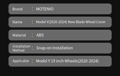 4PCS for Model Y2020 - 2024 Vehicle Full Coverage New Blade Wheel Cover Cap 19 Inches Hubcaps Automobile Accessories for Tesla - All in One