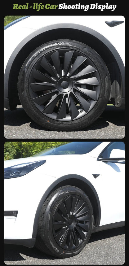 4PCS for Model Y2020 - 2024 Vehicle Full Coverage New Blade Wheel Cover Cap 19 Inches Hubcaps Automobile Accessories for Tesla - All in One