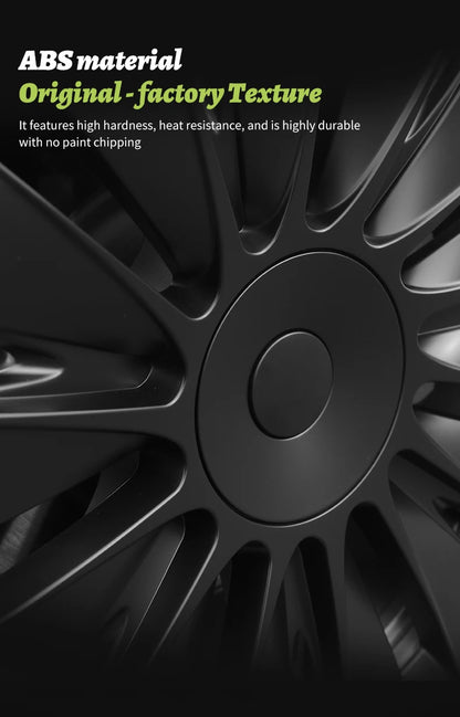 4PCS for Model Y 2020 - 2024 Vehicle Full Coverage Blade Wheel Cover Cap 19 Inch Hubcaps Replacement Accessories Design for Tesla - All in One