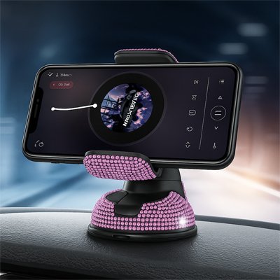 Support téléphone voiture | Cristal Élégance - All in One