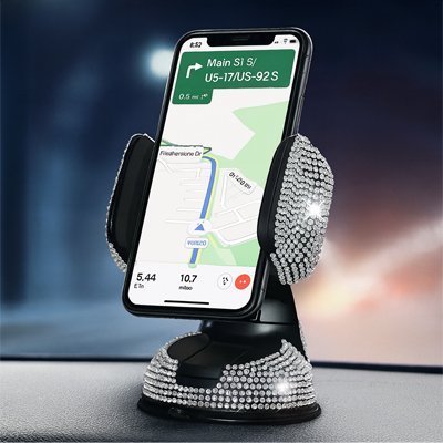 Support téléphone voiture | Cristal Élégance - All in One